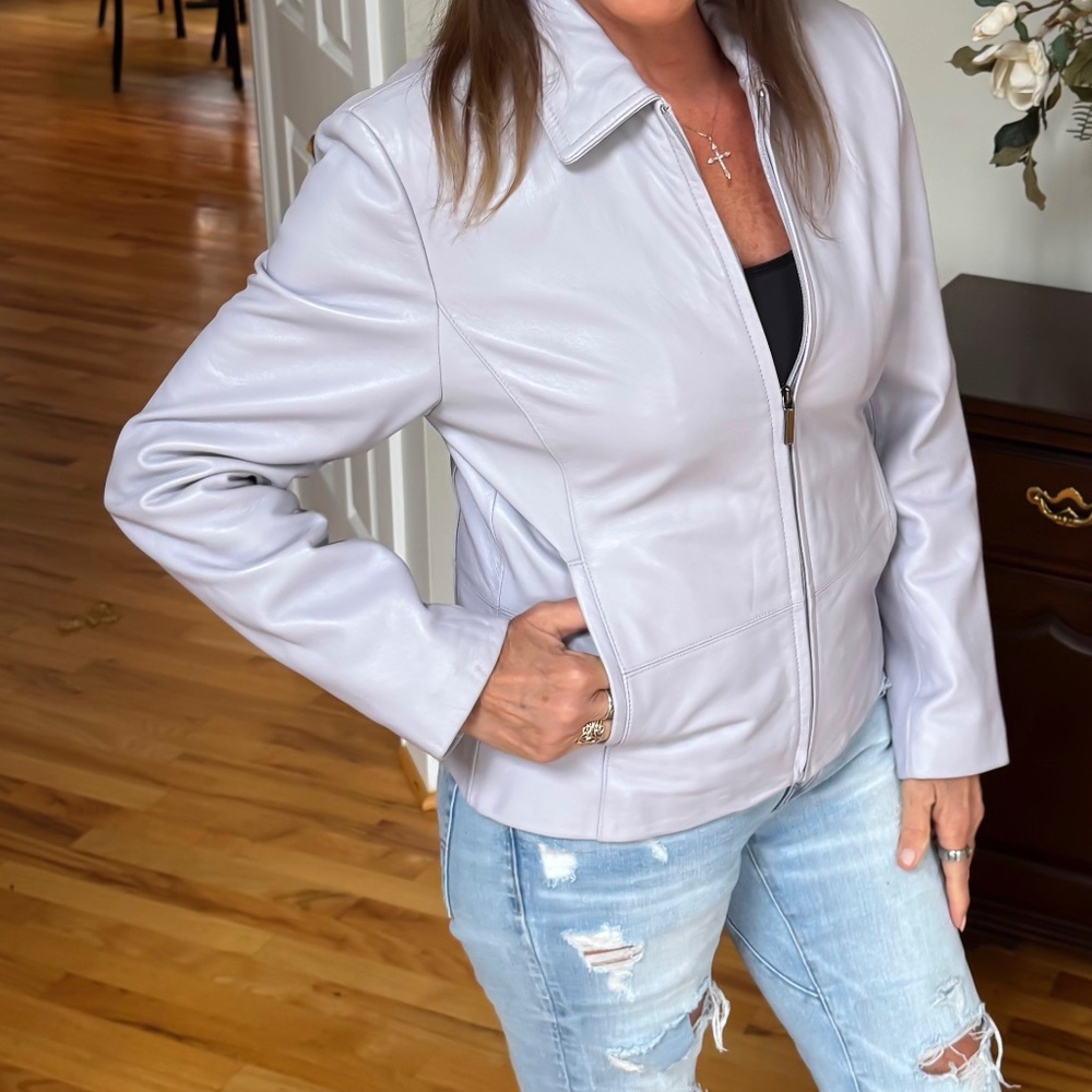 Nine West Light purple leather jacket